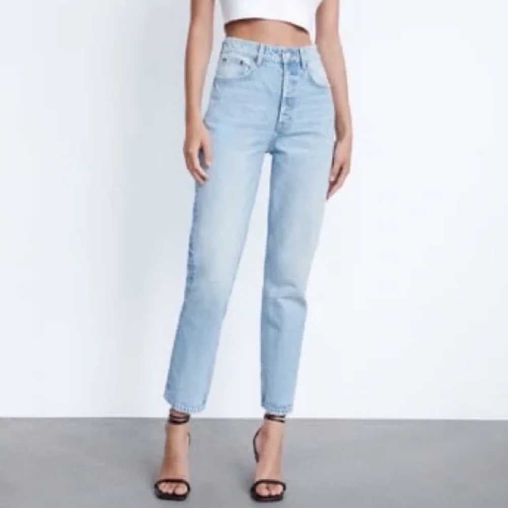 Zara Light Denim Straight Leg Jeans